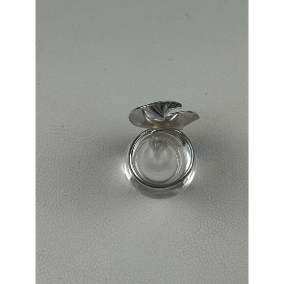 Abstract Flower Modernist Sterling Silver Ring Adjustable Size 8, 9, 10 - Picture 11 of 11